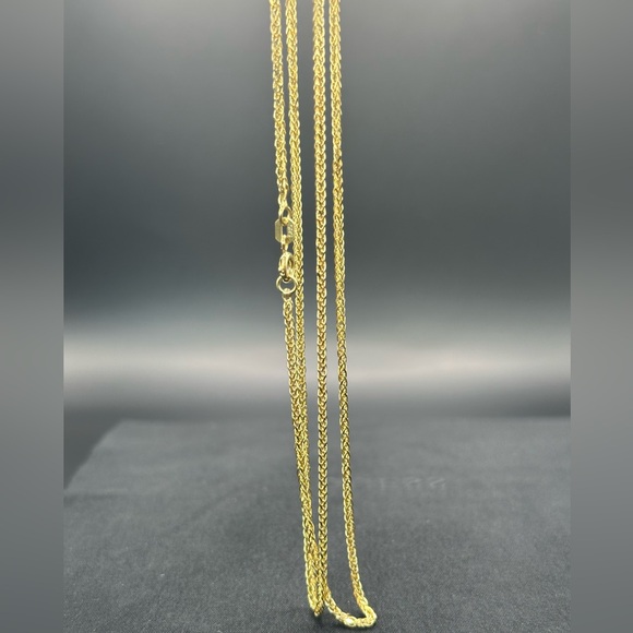 22” 2 mm.14K Gold Spiga Chain Necklace - Picture 9 of 17